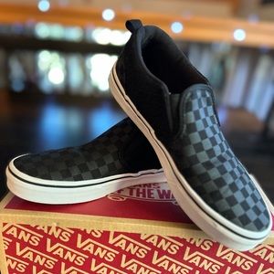 Black Grey Checkered Vans